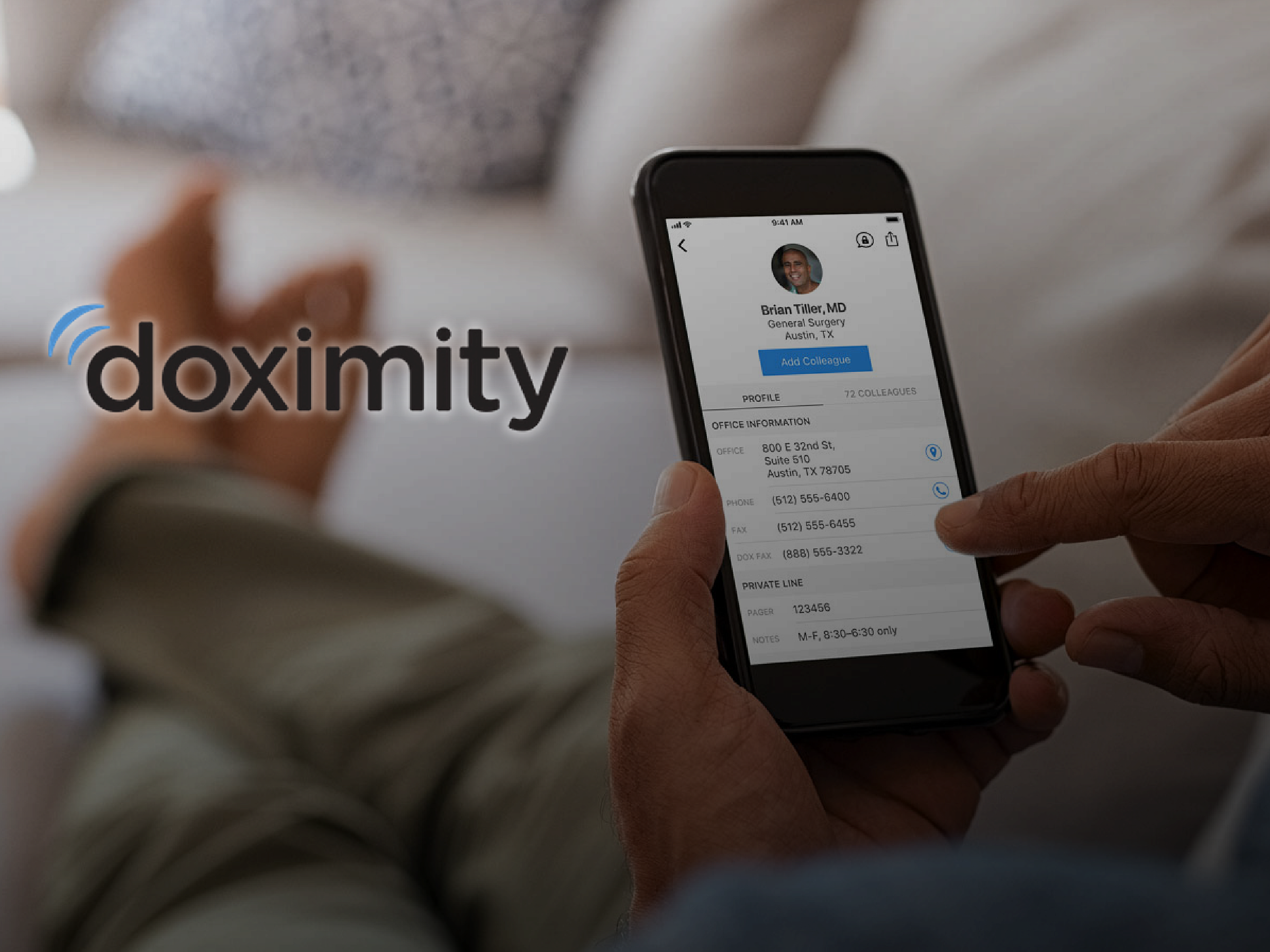 Doximity profile pic on phone